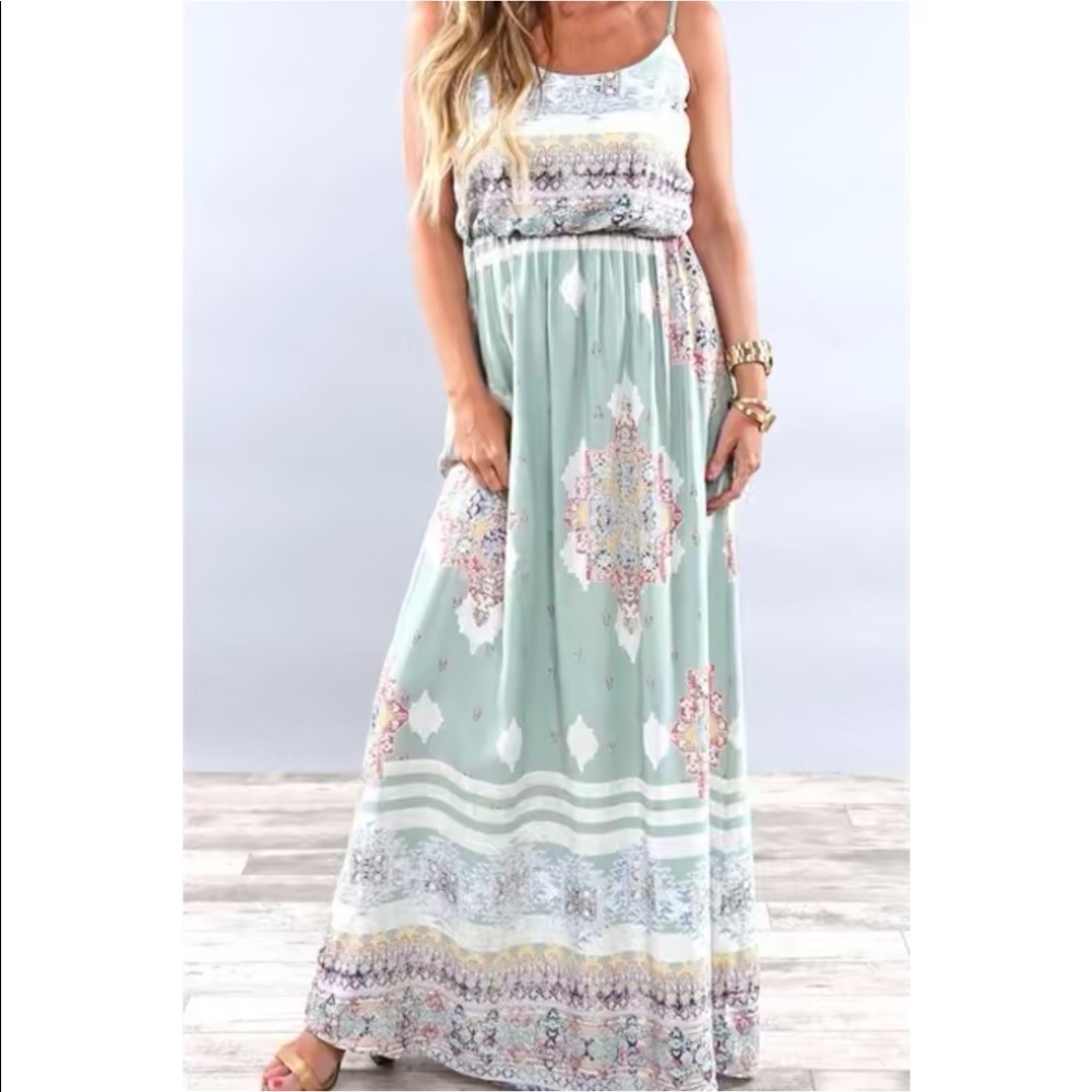 Boho Summer Dress - Sage - Medium (6-8) - BRAND NEW - Never Worn